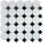 Керамическая мозаика Starmosaic “Homework” Octagon small White/Black Matt (сетка 29.5Х29.5Х0.6 см)