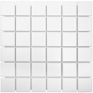Керамическая мозаика Starmosaic “Homework” White Matt (сетка 30.6Х30.6Х0.6 см, чип 48Х48 мм)