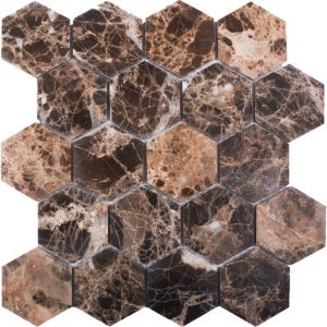 Каменная мозаика Starmosaic “Wild Stone” HEXAGON DARK EMPERADOR POLISHED (сетка 28.2Х26Х0.8 см) Каменная мозаика Starmosaic “Wild Stone” HEXAGON DARK EMPERADOR POLISHED (сетка 28.2Х26Х0.8 см)