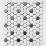 Керамическая мозаика Bonaparte Babylon Silver matt (сетка 26Х30X0.6 см)