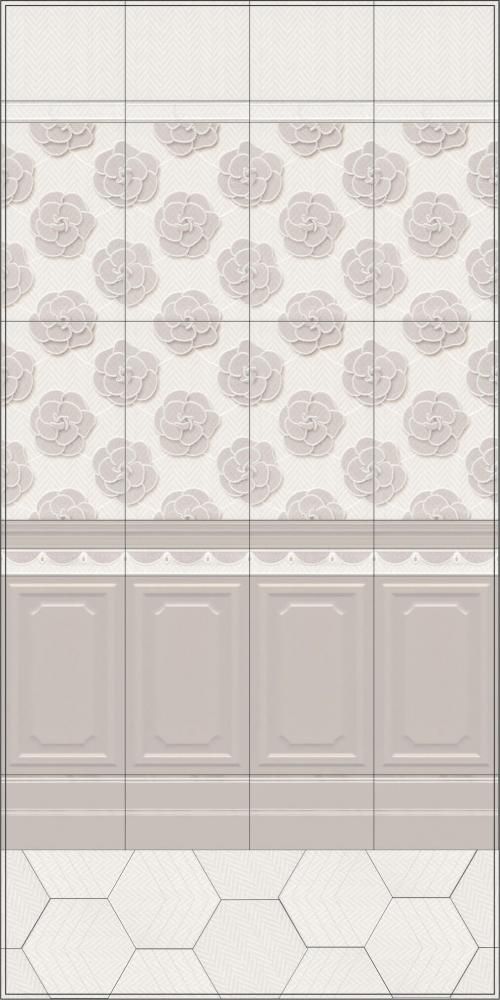 Плитка настенная KERAMA MARAZZI «Багатель» светлый 6352 (40Х25Х0.8 см) Плитка настенная KERAMA MARAZZI «Багатель» светлый 6352 (40Х25Х0.8 см)